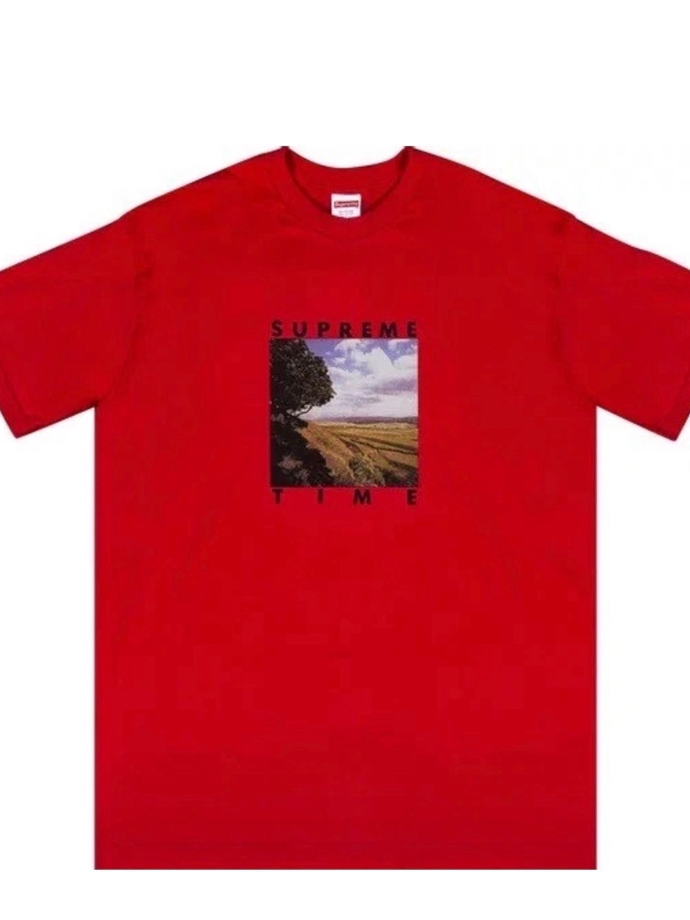 Supreme Red Landscape 'Time' Graphic Tee